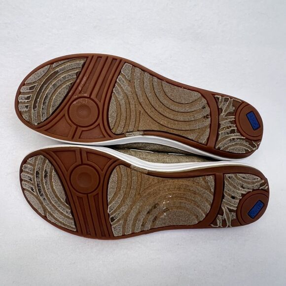 Keds Ortholite Slip-On Glimmer Khaki Boat Shoes Loafers Sz 6M Nautical - Picture 12 of 16